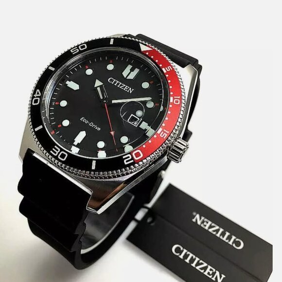 Men's Citizen Marine Steel Red Accent Watch